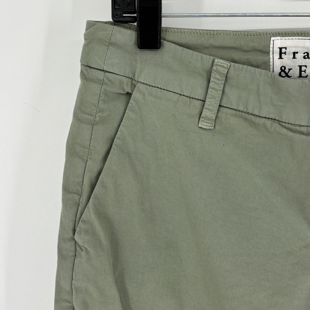 Frank & Eileen Wicklow Italian Chino Pants Sage Green Women Size 4 Crop Raw Hem - Picture 6 of 14